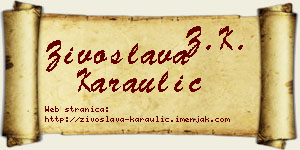 Živoslava Karaulić vizit kartica